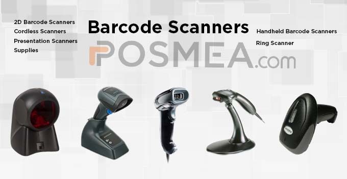 barcode scanners displayed of different brands