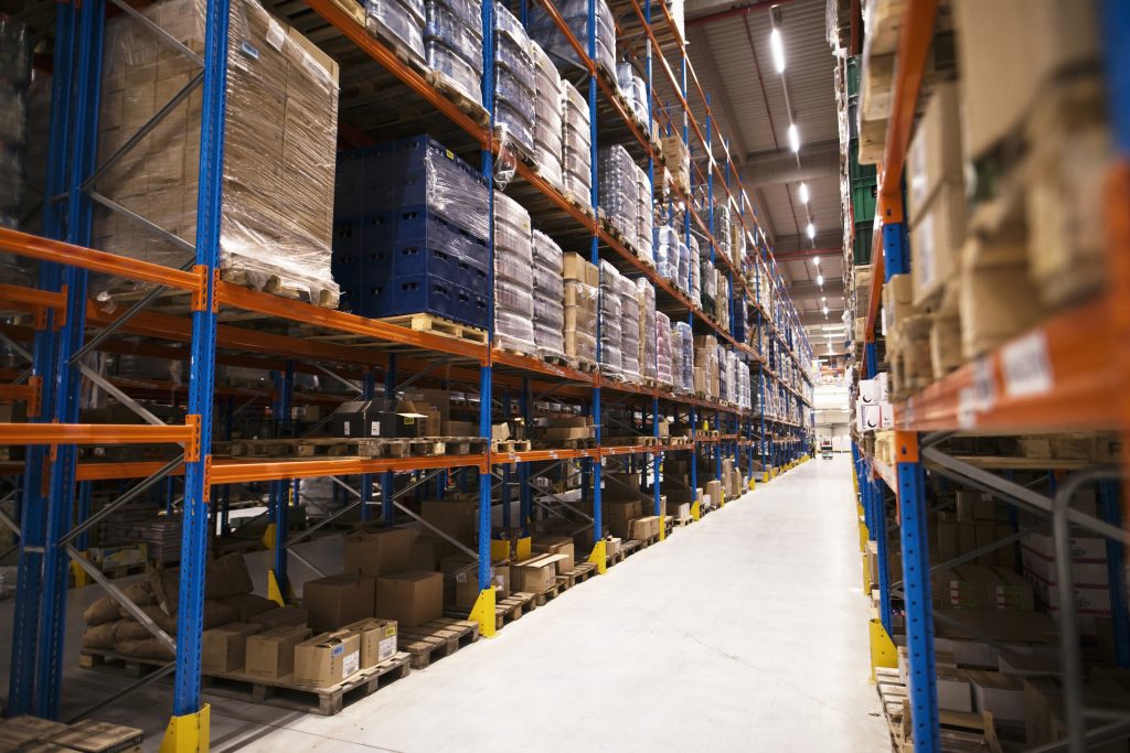 items stored in a large warehouse 